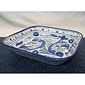 Aqua Fish 12-inch Square Serving Bowl (Tunisia)