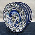 Aqua Fish 4-piece Dinner Plates (Tunisia)