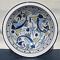 16-inch Aqua Fish Large Serving Bowl (Tunisia)