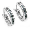 Sterling Silver 1/6 ct Genuine Blue Diamond Earrings