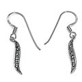 Malaika Sterling Silver 1/6ct TDW Blue Diamond Dangle Earrings
