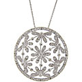 Sterling Silver 1/2ct TDW Diamond Flower Necklace (J-K, I3)