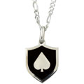 Sterling Essentials Sterling Silver 22-inch Lucky Spade Medal Necklace