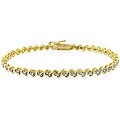 18k Gold over Sterling Silver Diamond Accent Tennis Bracelet