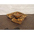 Set of 4 Honey Design 3-inch Square Sauce Dishes (Tunisia)