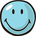 Smiley Face route Blue Smiley Party Rug (3'3 Round)