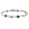 Glitzy Rocks Sterling Silver Sapphire and Diamond Accent Bracelet