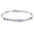 Glitzy Rocks Sterling Silver Amethyst and Diamond Accent Bracelet