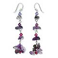 Sterling Silver 'Colorful Waterfall' Amethyst Earrings (Thailand)