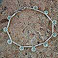 Sterling Silver 'Aqua Magic' Chalcedony Anklet (India)