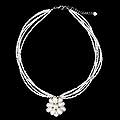 Steel 'Paradise Flower' Pearl Flower Necklace (Thailand)