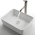 Kraus Rectangular Ceramic Sink and Aldo Steel Faucet