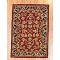 Indo Red/ Beige Wool Rug (2'1 x 3'1)