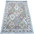 Indian Beige/ Ivory Wool Rug (5'3 x 8'2)