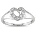 10k White Gold Diamond Accent Heart Ring