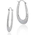 18k Gold/ Sterling Silver Twist Design Hoop Earrings
