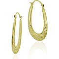 18k Gold over Silver Twist Design Hoop Earrings