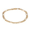 Caribe Gold 14k over Sterling Silver 8-inch Diamond-cut Figaro Bracelet