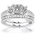 14k Gold 1 1/6ct TDW Princess Diamond Bridal Set (H-I, I1-I2)