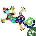 Recycled Oil Drum Painted Florida Design Gecko (Haiti)