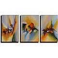 Abstract Hand-painted Oil on Canvas (Set of 3)