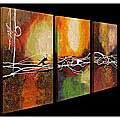 Hand-painted Oil 'Abstract' Canvas Art (Set of 3)