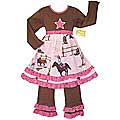 Annloren Boutique Girl's Cowgirl and Horses 2-piece Set
