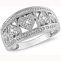 10k White Gold Diamond Hearts Ring