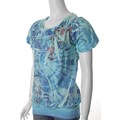 T.G. Fashion Women's Blue Sublimation Print Top