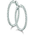 14k Gold 1 1/2ct TDW Diamond Hoop Earrings (H-I, I1)