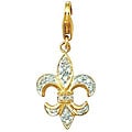 14k Gold 1/10ct TDW Diamond Fleur de Lis Charm