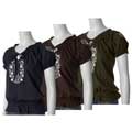 Cute Options Junior's Floral Embroidered Peasant Top