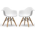 Retro-classic White Accent Chairs (Set of 2)