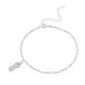 Icz Stonez Sterling Silver Cubic Zirconia Flip Flop Anklet