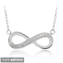 Icz Stonez Sterling Silver Clear Cubic Zirconia Infinity Necklace