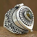 Labradorite 'Forever Love' Cocktail Locket Ring (India)