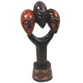 Hand-carved 'Nyansa Pa' Three-head Mask (Ghana)