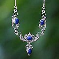 Sterling Silver Lapis Lazuli 'New Empire' Necklace (Indonesia)