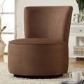 Moda Dark Brown Microfiber Round Swivel Chair