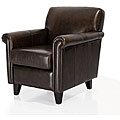 Dark Espresso Top-grain Leather Club Chair