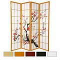 Wood 6-foot 4-panel Flower Blossom Room Divider (China)