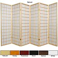 Wood and Rice Paper 5-foot 6-panel Windowpane Room Divider (China)