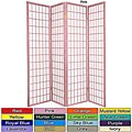 Wood and Rice Paper 6-foot 4-panel Windowpane Room Divider (China)