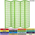 Wood and Rice Paper 6-foot 5-panel Windowpane Room Divider (China)