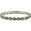 Glitzy Rocks Sterling Silver 33 TGW Smokey Quartz Bracelet