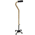 Mabis Beige Floral Small Base Quad Cane