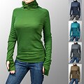 AtoZ Women's Turtleneck with Thumbholes