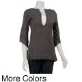 AtoZ Women's Asymmetrical V-neck Top