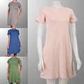 AtoZ Women's Gathered Boat-neck Dress