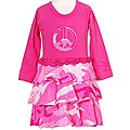Sophia's Style Little Girl's Pink Camo Peace Dress